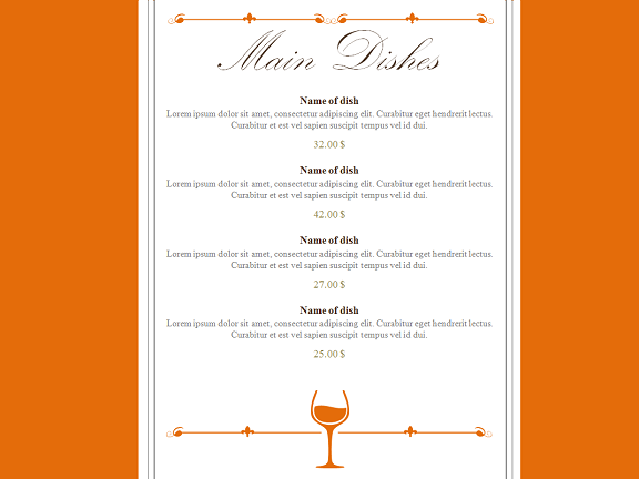 powerpoint restaurant menu template