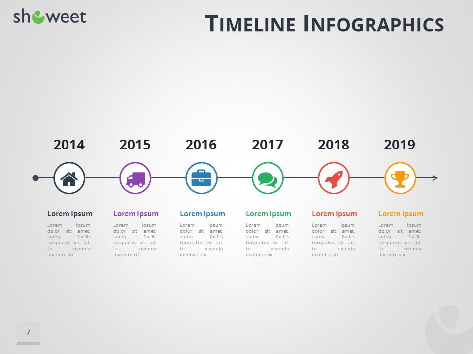Infografía de Línea de Tiempo para PowerPoint Showeet