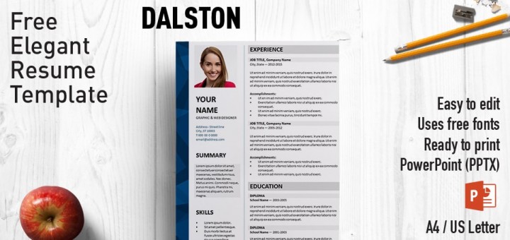 Dalston Elegant Free Resume 720x340