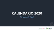 Calendario 2020 Para PowerPoint Y Google Slides - Showeet.com