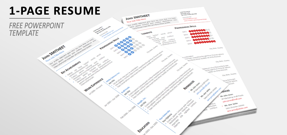 1-page resume PowerPoint template